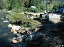 [Our Camp Viewed from Creek]